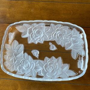 Vintage STUDIO NOVA Oblong ‘Winter Rose’ Hors D’Oeuvre Plate 11 1/2 Inches